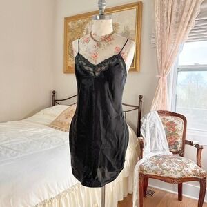 black slip dress  90s la monette black slip dress size small